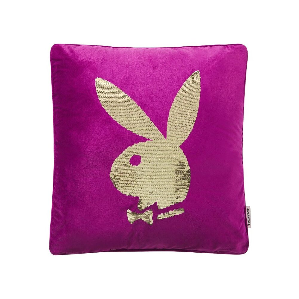 Playboy Rabbit Head Sequin Pillow